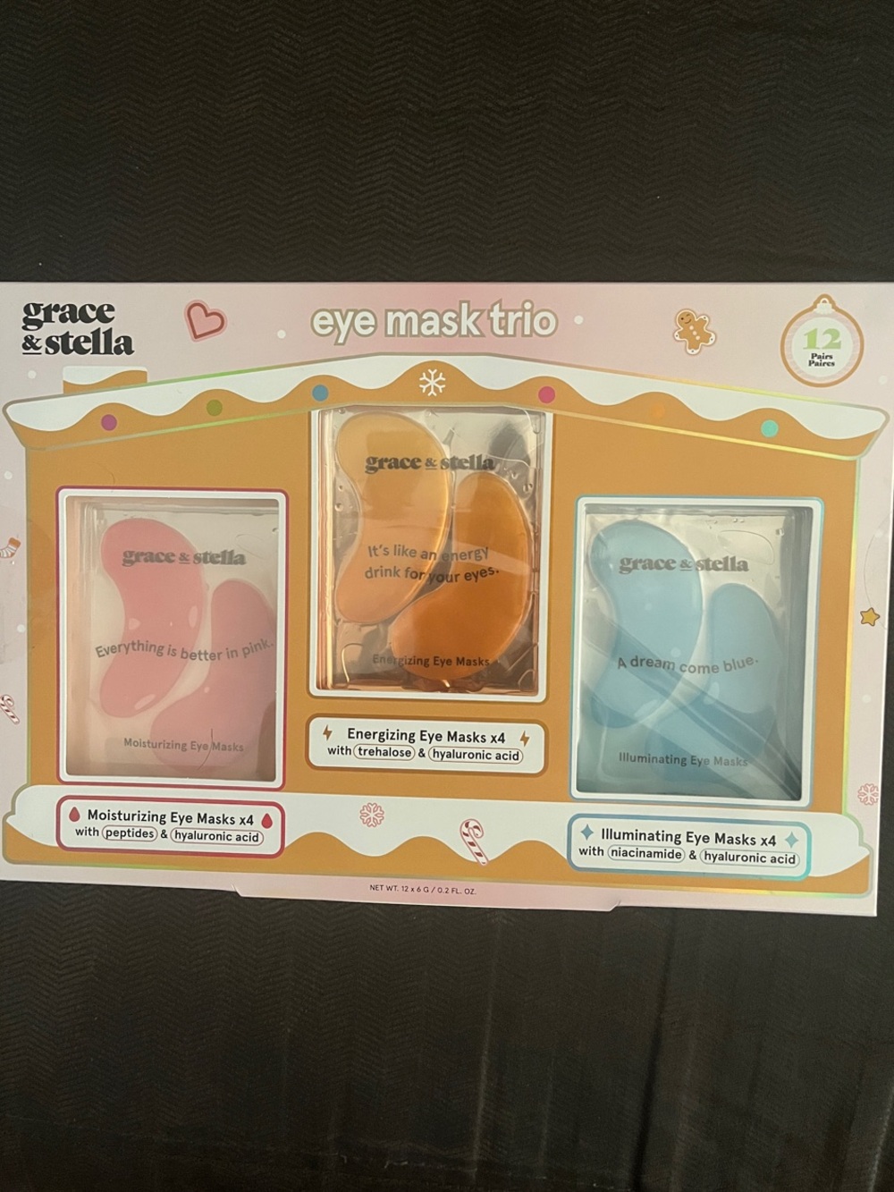 grace & stella Eye Mask Trio - 4 Moisturizing 4 Energizing and 4 Illuminating